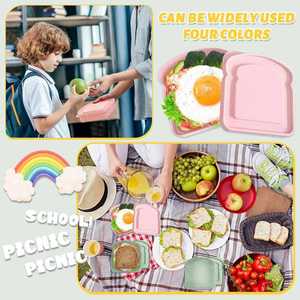 Custom Logo Reusable Bread Shaped Sandwich Lunch <b>Box</b> Food Container for Back to School Giveaways - Product Image 6
