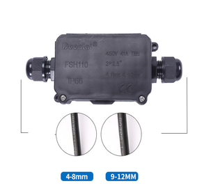 Boîte de jonction étanche IP68 à deux voies pour câbles électriques extérieurs, personnalisation de l'enclosure de bornes - Product Image 2