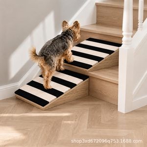 Wooden pet ramp, non-slip <b>ladder</b> for small dogs and senior dogs, indoor staircase aid, bedside wooden aid - Product Image 3