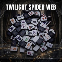 Nouveauté Halloween : Mini-jeu de Mahjong américain avec tuiles en acrylique à double face imprimées squelette et citrouille, approvisionnement en gros usine