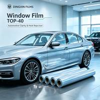 Film céramique de pulvérisation PET OEM Dingxin TOP 40, 99% UV, 40% VLT, 76% TSER, garantie 10 ans, film pour vitres de voiture OEM 2 mil