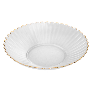 Decoración para servir comida hecha a mano, borde dorado para boda, placa de cargador de vidrio de <span class=keywords><strong>Color</strong></span>, bandeja, juegos de platos, <span class=keywords><strong>vajilla</strong></span> para restaurante - Product Image 2