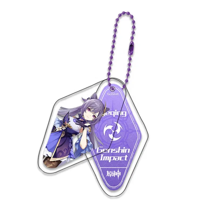 New Arrivals Laser Cut Plastic Diy Design Customised Double Acrylic Board Clear Printed Anime Swivel Acrylic Charm