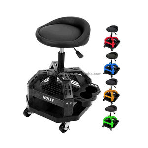 Rolling Chair Shop Hocker für Garage mit Rollen Höhen verstellbar 360 ° Drehbarer Ladens itz mit Werkzeug ablage Aufbewahrung flaschen halter - Product Image 1