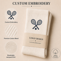 Chaussettes de sport personnalisées brodées sur mesure avec logo, en mélange de coton côtelé