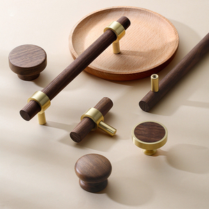 Tùy Chỉnh Gỗ + Brass Kéo Xử Lý Óc Chó Gỗ Màu Sắc Và Burlywood Màu Tủ Ngăn Kéo Cửa Rắn Tay Cầm Bằng Gỗ Núm Cho Đồ Nội Thất - Product Image 5