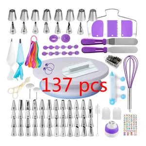 Amazon Hot Bán 137 Cái Bánh Trang Trí Công Cụ Kit Bánh Đứng Set Baking Công Cụ Và Phụ Kiện Bánh Pan Bakeware Nguồn Cung Cấp Set