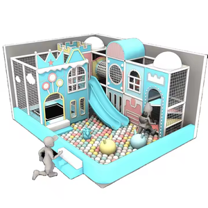 Aire de jeux pour enfants avec toboggan en fibre de verre, structure en bois, aire de jeux intérieure pour enfants avec grande <span class=keywords><strong>piscine</strong></span> à balles - Product Image 4