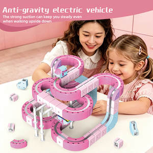 Nouveau train électrique 3D pour filles, circuit flexible rose, jouet de course, voiture éducative, rail magnétique, jouet de slot pour enfants - Product Image 5