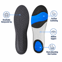 Semelles intérieures sportives en PU hautement élastiques, respirantes et confortables, avec absorption des chocs, en EVA bleu pour chaussures