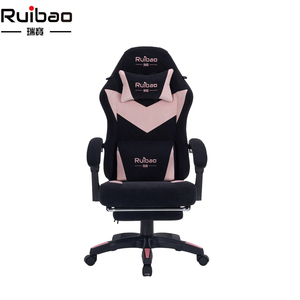 <span class=keywords><strong>Silla</strong></span> de juego de tela <span class=keywords><strong>rosa</strong></span> <span class=keywords><strong>y</strong></span> <span class=keywords><strong>negra</strong></span> con reposapiés, <span class=keywords><strong>silla</strong></span> ergonómica reclinable para computadora para chicas gamers - Product Image 2