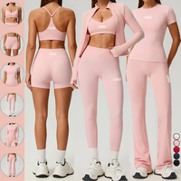 Vêtements de sport pour femmes en gros, tenues de sport ajustées pour l'extérieur, ensembles de fitness, vêtements de sport pour femmes, ensembles de yoga 6 pièces