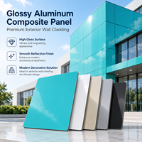 Panneau composite en aluminium brillant FEVE Coated Champagne 3mm 1220x2440mm pour façades de magasins