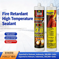 SIDUN 3.0 Sealant Tahan Api Multiwarna 850 Perekat Kuat Suhu Tinggi Keramik Kaca Silikon Tahan Api untuk Konstruksi