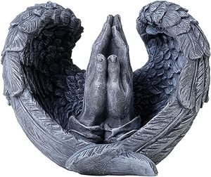 Shunxu resina antiguo jardín conmemorativo manos rezando escultura lápida - Product Image 6