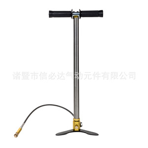 ปั๊มลมมือหมุน Xinbida 30Mpa สแตนเลสสตีลแรงดันสูง พร้อมเกจวัด สำหรับจักรยาน - Product Image 3