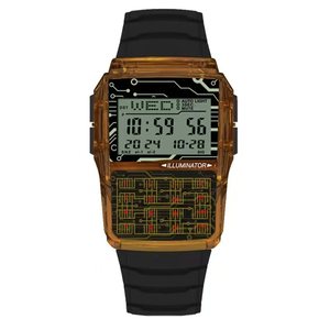 Reloj con esfera Digital luminosa impermeable multifuncional Retro elegante para hombre, calculadora, número de teléfono, libro, banda de plástico de aleación - Product Image 6