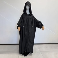 Abaya Manteau Imperméable Personnalisé Grande Taille à Capuche Hiver Pluie pour Femmes Musulmanes Françaises Robe Vêtements Islamiques En Gros Ensemble de Prière Abaya