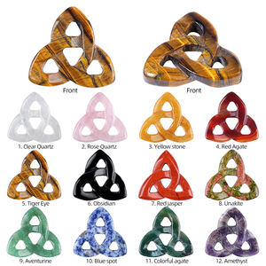 Colgante de nudo celta irlandés de cuarzo de cristal natural con forma de triángulo hueco para la fabricación de joyas, pendientes, collares y pulseras - Product Image 1