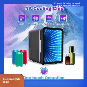<span class=keywords><strong>Mini</strong></span>-réfrigérateur électrique 4L pour la maison et les camping-cars, double zone de température, réfrigérateur cosmétique avec miroir, prêt à offrir, 13 couleurs de lumière, US - Product Image 2