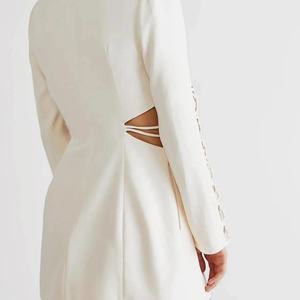 Nuevo Diseño: Blazer Largo Sexy con Abertura en la Cintura, Botón Único y Cordones en los Mangas Centrales, Corte Entallado y Elegante, Chaqueta Formal - Product Image 3