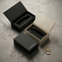 Caja Magnética Negra Mate Personalizada para Perfume de 50 ml y Difusor para el Hogar, Empaque Cosmético Rígido de Lujo Minimalista con Inserto de Espuma