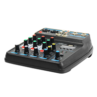 Mini table de mixage audio 4 canaux Bluetooth USB, table de mixage sonore pour karaoké, DJ, soirée à domicile