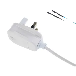 British three core 3 pin plastic plug electric skillet fuse uk BSI power cord