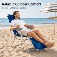 Chaise longue de plage portable moderne, légère, pliable, pour l'extérieur, avec accoudoirs, pour la cour et le parc
