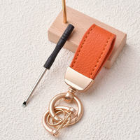 Nouveau style, porte-clés mini macarons colorés en cuir PU, léger et durable, accessoire de voiture, joli pendentif, cadeau pour filles et femmes