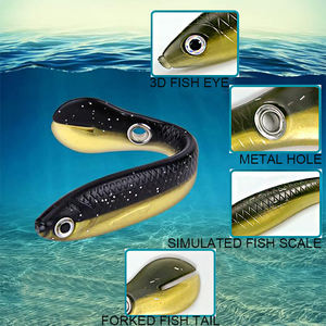 Leurre de pêche bionique en plastique souple réaliste <span class=keywords><strong>pour</strong></span> <span class=keywords><strong>la</strong></span> pêche en surface, avec queue à ailettes, <span class=keywords><strong>pour</strong></span> <span class=keywords><strong>la</strong></span> <span class=keywords><strong>truite</strong></span>, le barcauda, le saumon, le poisson rouge - Product Image 3