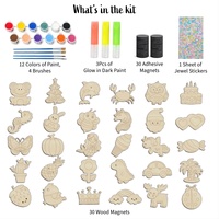 Aimants de réfrigérateur 3D en bois fabriqués par le fabricant avec autocollants magnétiques décoratifs en forme d'animaux de dessin animé à peindre soi-même pour enfants