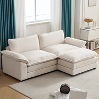 Ensemble de canapés modulaires en forme de L pour salon de villa, canapé d'angle rembourré en tissu avec design moderne personnalisé