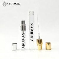Flacons de parfum en verre vides rechargeables à brume fine 3ml 5ml, flacons pulvérisateurs transparents avec embouts pulvérisateurs multicolores