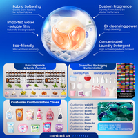 Capsules de lessive liquide concentrées pré-dosées, écologiques, jetables, à triple compartiment, personnalisables pour marque privée OEM