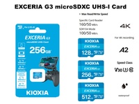Carte mémoire Micro TF UHS-I U3 V30 A2 160 Mo/s EXCERIA G3 256 Go LMEX3L256GG4 pour drone, caméra, smartphone