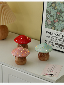 Mignon Céramique Atmosphère Champignon Veilleuse Lampe De Chevet Chambre Dortoir Décoration Pour Cadeau - Product Image 5