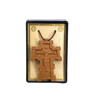 Buatan tangan ramah lingkungan potong Laser Modern ortodoks kayu liontin salib-hadiah untuk dekorasi rumah - Product Image 3
