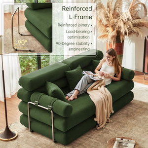 Conjunto de Sala de Estar Moderno, Cómodo Sofá Cama Tipo Futón con Diseño Plegable, Sillones Reclinables de <span class=keywords><strong>2</strong></span> Plazas - Ofertas y Precios de Fábrica - Product Image 4