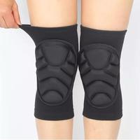 Genouillères de compression anti-collision en tricot avec coussin épais en éponge et structure alvéolée pour le volleyball