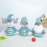 Figura de Peluche Navideña Transfronteriza, Decoración de Exhibición de Papá Noel de Tela con Lentejuelas de Cinco Colores de 53 cm