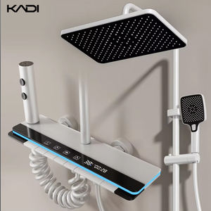 Valvola in ceramica pioggia termostatica pistola singola morbida Grey lucido massaggio pressurizzato Set doccia per uso appartamento e Hotel - Product Image 2