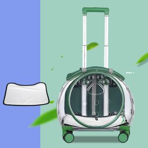 Köpekler kediler haddeleme kedi taşıyıcı için arabası tekerlekleri ile şeffaf nefes evcil hayvan taşıyıcı - Product Image 5