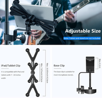 Soporte Ajustable para Tablet con Abrazadera Giratoria de 360 Grados, Compatible con iPad, iPad Pro, Nexus, Galaxy, para Estudio y Uso Diario