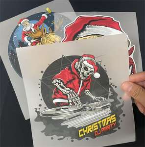 Custom Designs Atacado Black Heat Press Dtf Transferências Vinil Natal Plastisol Ink Screen Print Transferência para Tshirt Roupas - Product Image 3