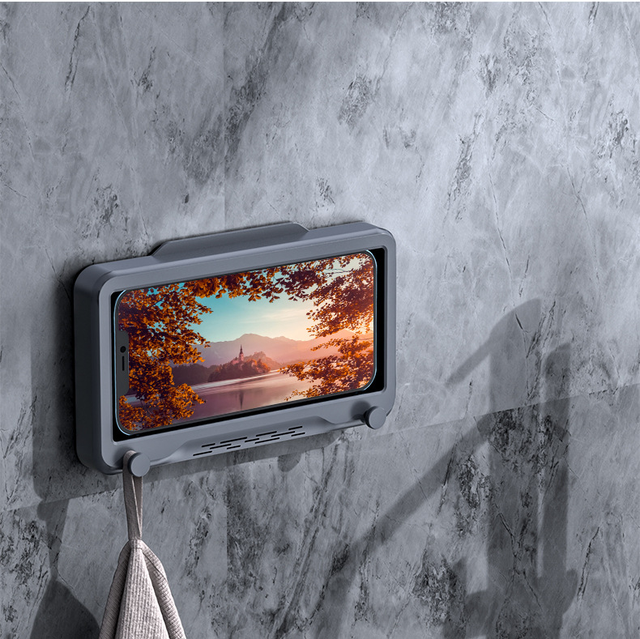 Bathroom Mobile Phone Waterproof Box Showering Drama Watching Phone case Kitchen Lazy Person Touchscreen Free Punching Bracket