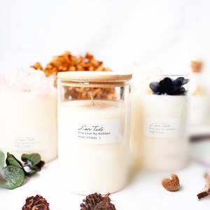 Hot Sale Luxury 150ml High Borosilicate Heat Resistant Vessel <strong>Glass</strong> <strong>Candle</strong> Jar Bamboo Lids Custom Logo Candlestick <strong>Holder</strong> - Product Image 1