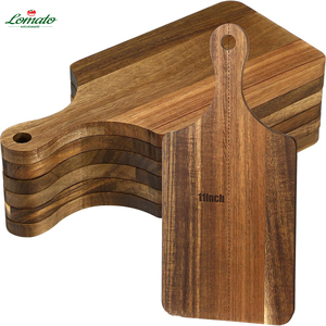 Planche à découper en bois d'acacia avec poignée, plateau de service en bois pour steak, fromage, pain, pizza, planche de cuisine pour fêtes et restaurants - Product Image 2