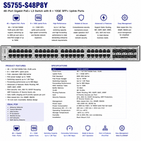 S5755-S48T8Y S48P8Y S48U8Y S48T8YZ S48P8YZ S48U8YZ S48N8YZ S48UN8YZ Switch Gestionado MultiGE PoE++ de 24/48 Puertos 2.5G 25GE