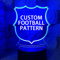 Lampe de nuit LED créative 3D personnalisée avec styles de clubs de football, à brancher, avec capteur